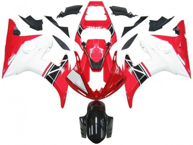 Kits Completo Carenado Moto ABS Yamaha R6 03-05 - Rojo Blanco Negro Kits Completo Carenado Moto ABS Yamaha R6 03-05 - Rojo Blanco Negro