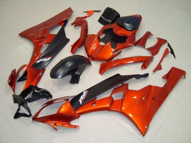 Kits Completo Carenado Moto ABS Yamaha R6 06-07 - Naranja Negro Mate