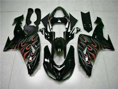 Kits Completo Carenado Moto Kawasaki ZX10R 06-07 - Negro Rojo Llama