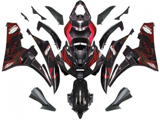Kits Completo Carenado Moto Yamaha R6 06-07 - Negro Rojo Llama Kits Completo Carenado Moto Yamaha R6 06-07 - Negro Rojo Llama