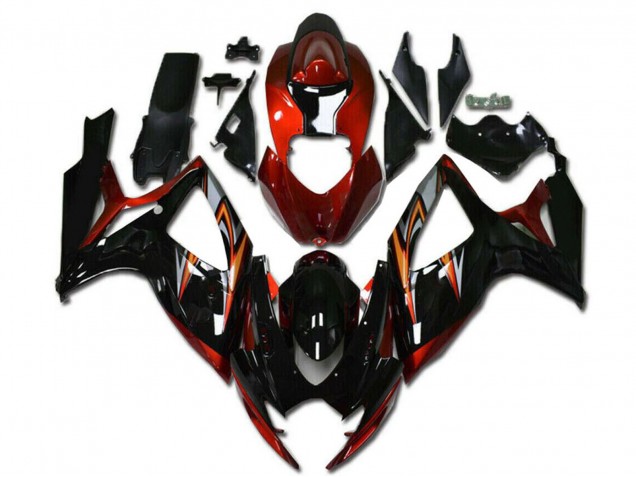 Compra Carenados Moto Suzuki GSXR 600/750 2006-2007 - Naranja Plata Negro Brillante Raya