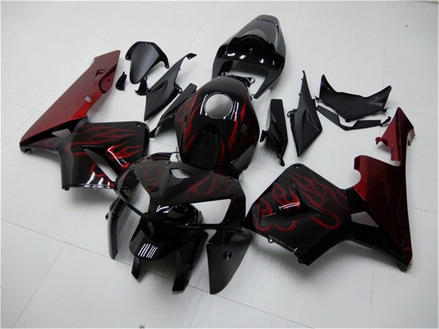 Compra Kits Carenado Moto Honda CBR600RR 2005-2006 - Negro Brillante Rojo Llama