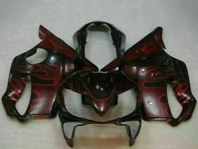 Compra Carenados Moto Honda CBR600 F4i 2004-2007 - Negro Brillante Rojo Llama