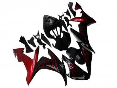 Compra Carenados Moto Yamaha YZF R1 2004-2006 - Negro Brillante Rojo Llama