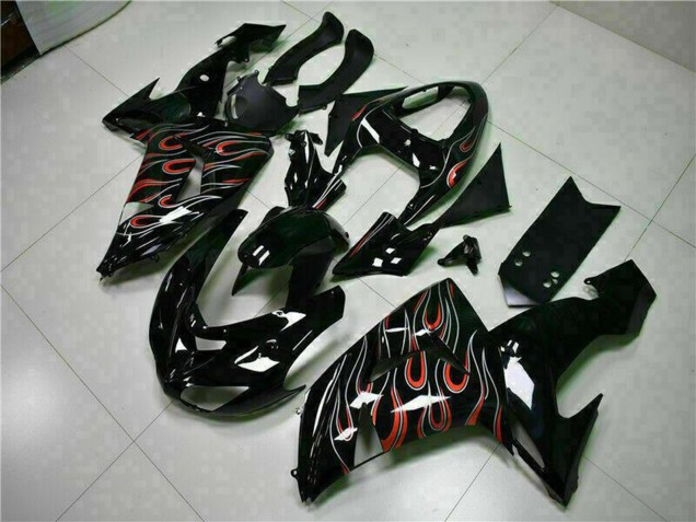Compra Kits Carenado Moto Kawasaki ZX10R 2006-2007 - Negro Brillante Rojo Llama