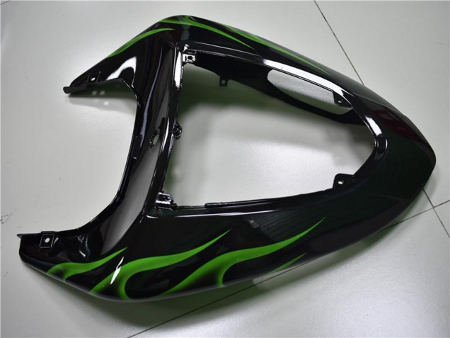 Compra Carenados Moto Kawasaki ZX10R 2006-2007 - Negro Brillante Verde Llama