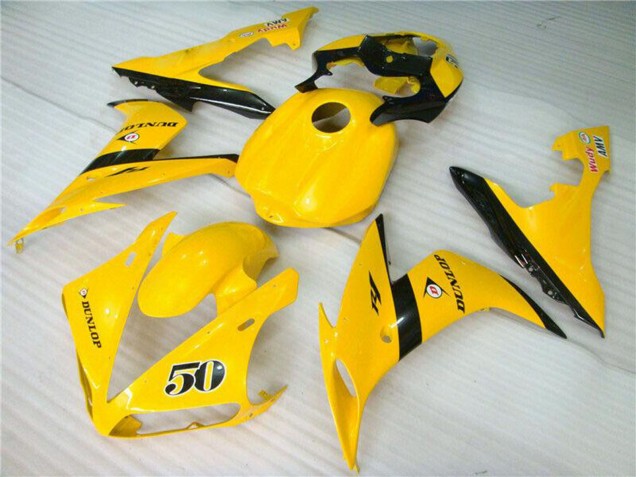 Compra Carenados Moto Yamaha YZF R1 2004-2006 - Amarillo Negro Brillante Dunlop 50