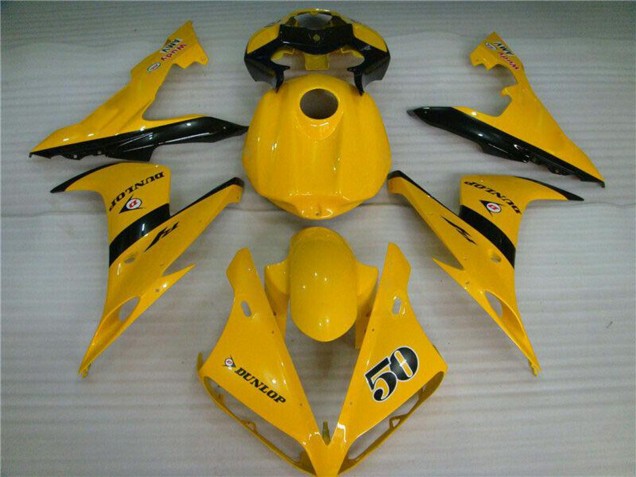 Compra Carenados Moto Yamaha YZF R1 2004-2006 - Amarillo Negro Brillante Dunlop 50