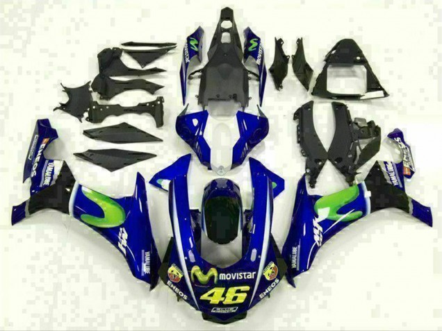 Compra Carenados Moto Yamaha YZF R1 2015-2019 - Azul Plata Negro Verde MoviStar