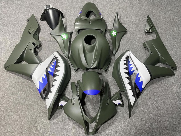 Compra Carenados Moto Honda CBR600RR 2007-2008 - Verde Militar Blanco Azul Tiburón