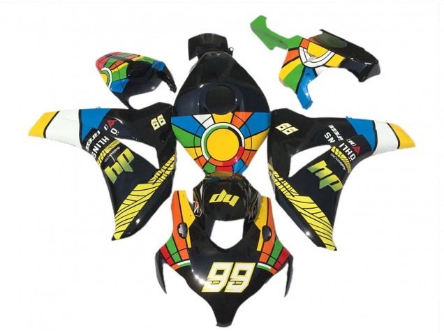 Compra Carenados Moto Honda CBR1000RR 2008-2011 - Azul Amarillo Verde Rojo Negro RuedaColores 99