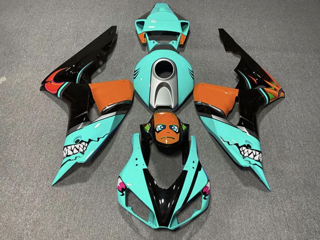 Compra Carenados Moto Honda CBR1000RR 2006-2007 - Cian Azul Naranja Negro Brillante Tiburón