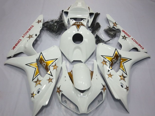 Compra Carenados Moto Honda CBR1000RR 2006-2007 - Blanco Oro Estrella Energy Drink