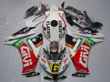 Compra Carenados Moto Honda CBR1000RR 2012-2016 - Blanco Rojo Verde Givi PlayBoy