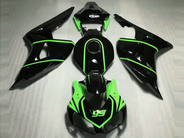 Compra Carenados Moto Honda CBR1000RR 2006-2007 - Negro Brillante Alta Visibilidad Verde
