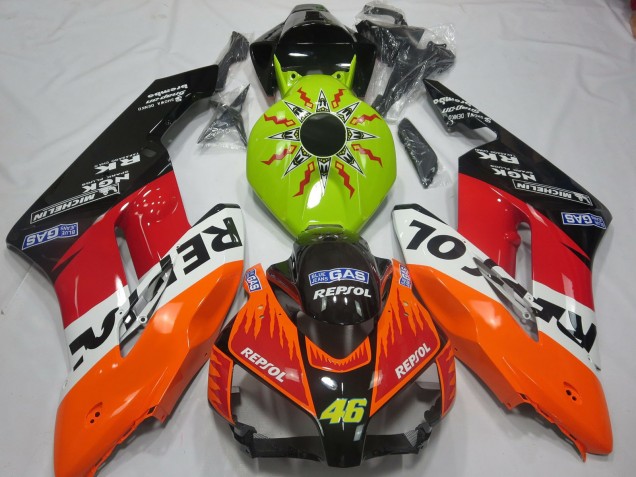 Compra Carenados Moto Honda CBR1000RR 2004-2005 - Verde Lima Naranja Blanco Rojo Negro Brillante Rossi Repsol