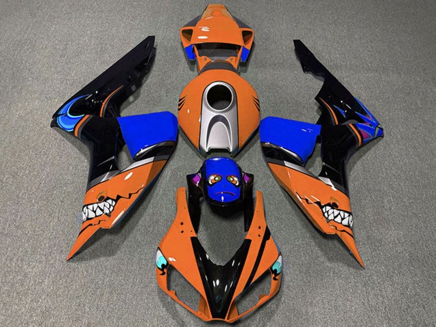 Compra Carenados Moto Honda CBR1000RR 2006-2007 - Naranja Plata Azul Negro Brillante Tiburón