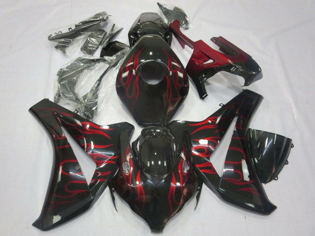 Compra Carenados Moto Honda CBR1000RR 2008-2011 - Negro Brillante Rojo Llama