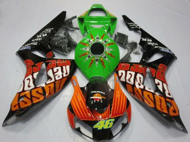 Compra Carenados Moto Honda CBR1000RR 2006-2007 - Verde Naranja Negro Brillante Rossi 46