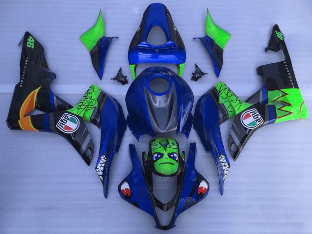 Compra Carenados Moto Honda CBR600RR 2007-2008 - Azul Verde Negro Brillante Tiburón