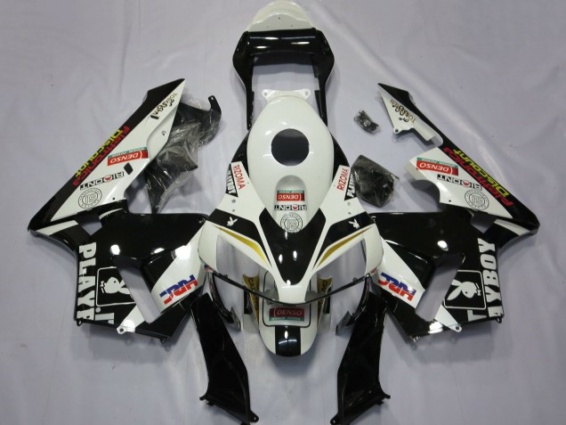 Compra Carenados Moto Honda CBR600RR 2003-2004 - Blanco Amarillo Negro Brillante HRC Playboy
