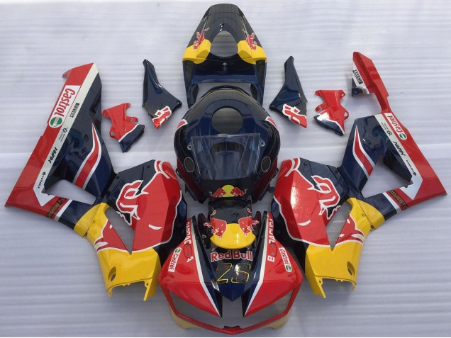 Compra Carenados Moto Honda CBR600RR 2013-2023 - Azul Oscuro Amarillo Rojo Bull