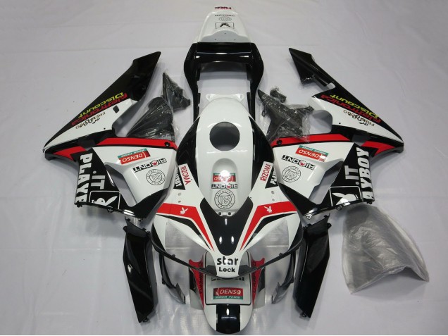 Compra Carenados Moto Honda CBR600RR 2003-2004 - Blanco Rojo Negro Brillante Playboy