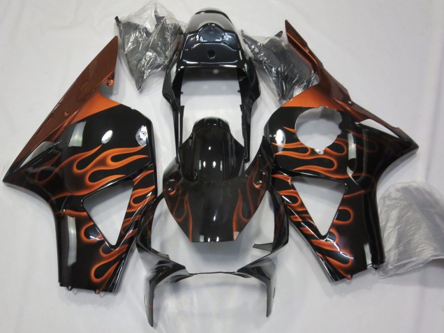 Compra Carenados Moto Honda CBR954RR 2002-2003 - Negro Brillante Naranja Llama