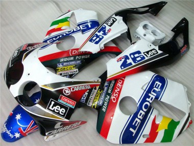 Compra Carenados Moto Honda CBR250RR 1990-1998 - Blanco Azul Rojo Amarillo Verde Carrera EuroBet Lee