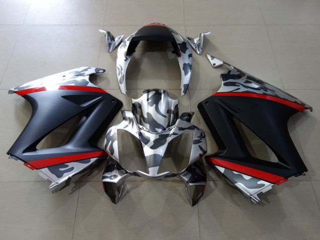 Compra Carenados Moto Honda VFR 800 2002-2013 - Gris Camouflage Rojo Negro Mate