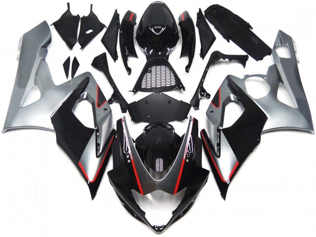 Compra Carenados Moto Suzuki GSXR 1000 2005-2006 - Negro Brillante Plata Rojo