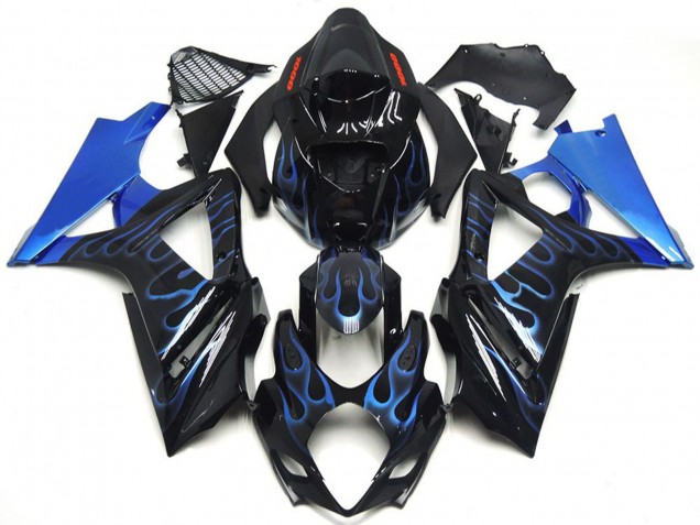 Compra Carenados Moto Suzuki GSXR 1000 2007-2008 - Negro Brillante Azul Llama