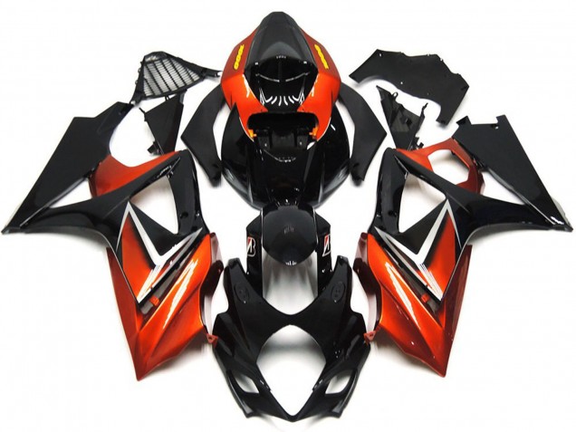 Compra Carenados Moto Suzuki GSXR 1000 2007-2008 - Negro Brillante Naranja