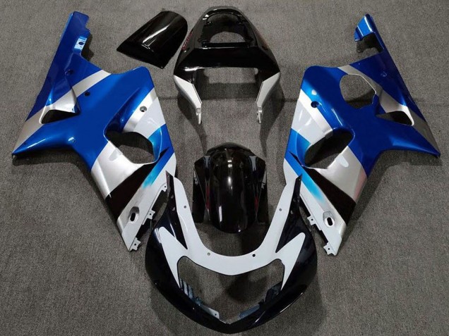 Compra Carenados Moto Suzuki GSXR 1000 2000-2002 - Azul Plata Negro Brillante OEM Estilo