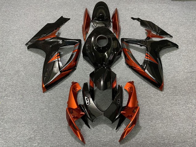 Compra Carenados Moto Suzuki GSXR 600 / GSXR 750 2006-2007 - Negro Brillante Naranja