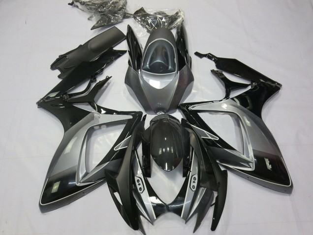 Compra Carenados Moto Suzuki GSXR 600 / GSXR 750 2006-2007 - Gris Negro Brillante Raya