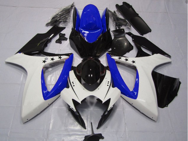 Compra Carenados Moto Suzuki GSXR 600 / GSXR 750 2006-2007 - Blanco Azul Negro Brillante Estrella