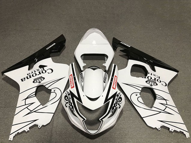 Compra Carenados Moto Suzuki GSXR 600 / GSXR 750 2004-2005 - Blanco Negro Brillante Corona Motul Estilo