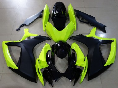 Compra Carenados Moto Suzuki GSXR 600 / GSXR 750 2006-2007 - Neon Amarillo Negro Brillante Negro Mate