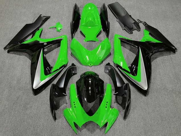 Compra Carenados Moto Suzuki GSXR 600 / GSXR 750 2006-2007 - Verde Plata Negro Brillante OEM Estilo