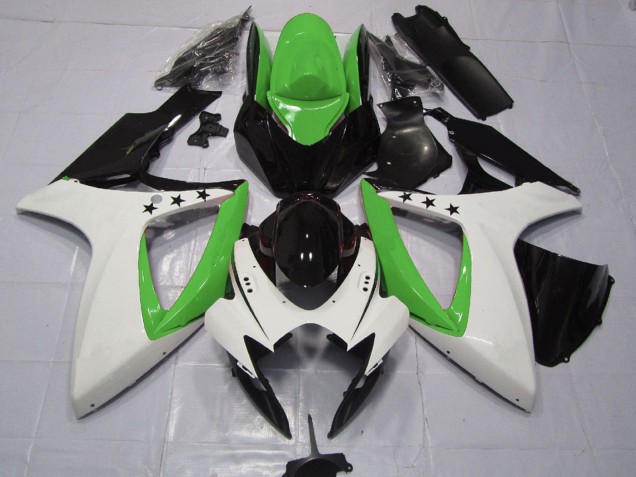 Compra Carenados Moto Suzuki GSXR 600 / GSXR 750 2006-2007 - Verde Blanco Negro Brillante Estrella