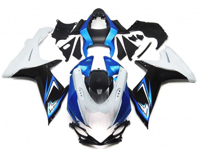 Compra Carenados Moto Suzuki GSXR 600 / GSXR 750 2011-2024 - Blanco Azul Claro Negro Brillante