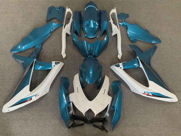 Compra Carenados Moto Suzuki GSXR 600 / GSXR 750 2008-2010 - Blanco Azul Claro OEM Estilo