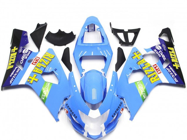 Compra Carenados Moto Suzuki GSXR 600 / GSXR 750 2004-2005 - Azul Claro Verde Amarillo Rizla Estilo