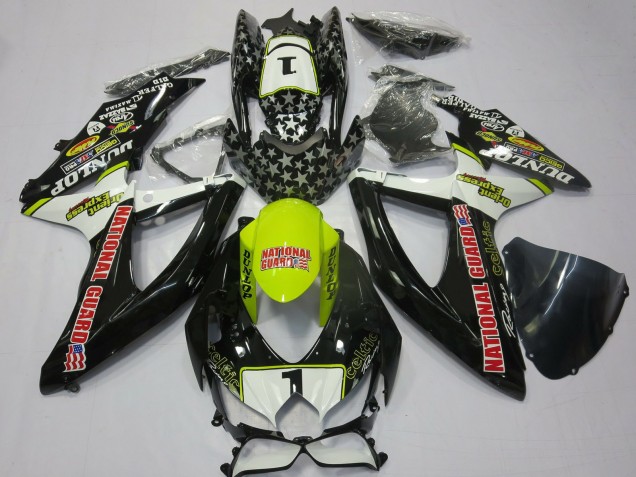 Compra Carenados Moto Suzuki GSXR 600 / GSXR 750 2008-2010 - Blanco Amarillo Rojo Negro National Guard