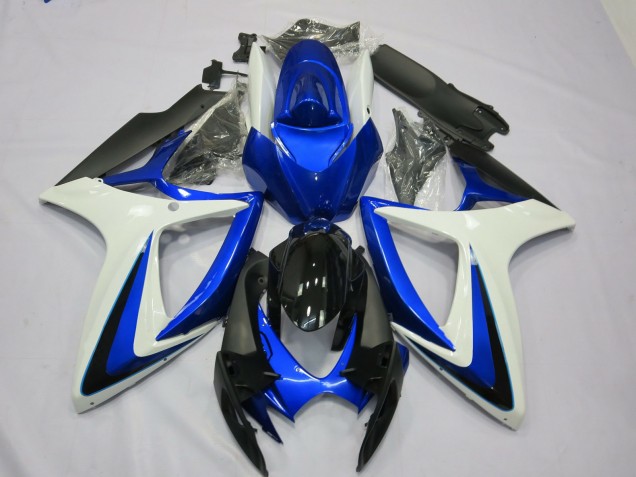 Compra Carenados Moto Suzuki GSXR 600 / GSXR 750 2006-2007 - Blanco Azul Negro Brillante OEM Estilo