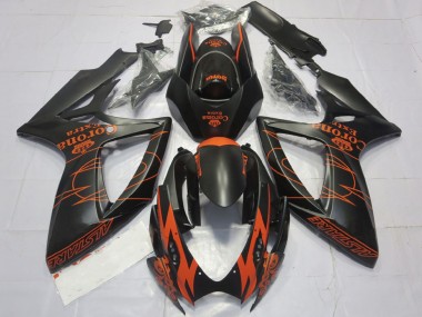 Compra Carenados Moto Suzuki GSXR 600 / GSXR 750 2006-2007 - Negro Mate Naranja Corona Extra Alstare Motul