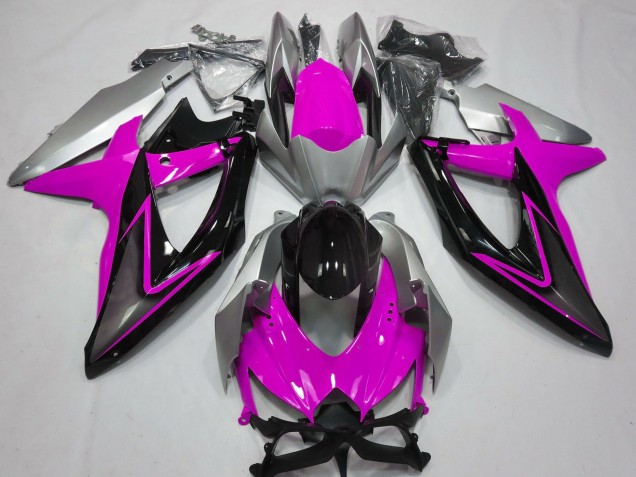 Compra Carenados Moto Suzuki GSXR 600 / GSXR 750 2008-2010 - Plata Rosa Negro Brillante