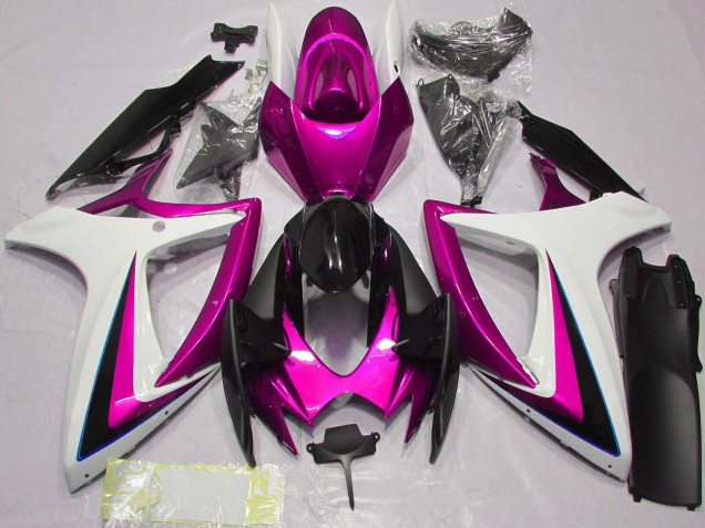 Compra Carenados Moto Suzuki GSXR 600 / GSXR 750 2006-2007 - Blanco Rosa Negro Brillante