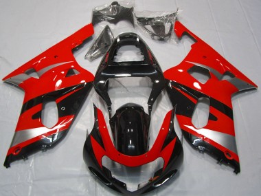 Compra Carenados Moto Suzuki GSXR 600 / GSXR 750 2001-2003 - Rojo Plata Negro Brillante OEM Estilo